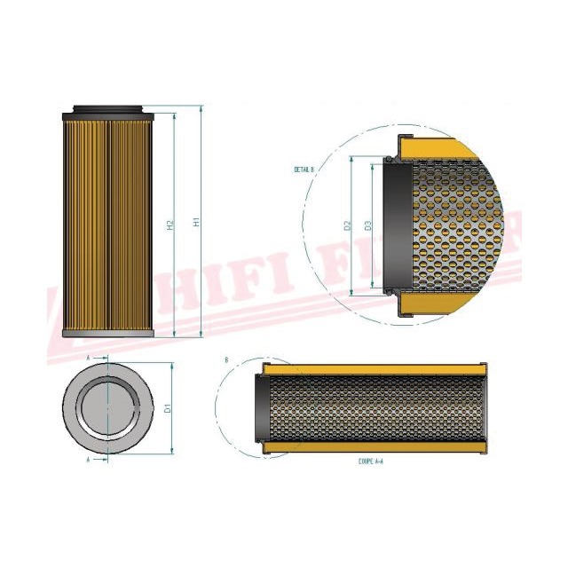 Filtre Hydraulique SH 55164 Hifi Filter référence fournisseur HIFSH55164